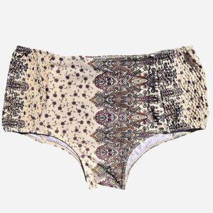 RARE! EUC Free People Tallow Swim paisley bikini boyshort bottoms